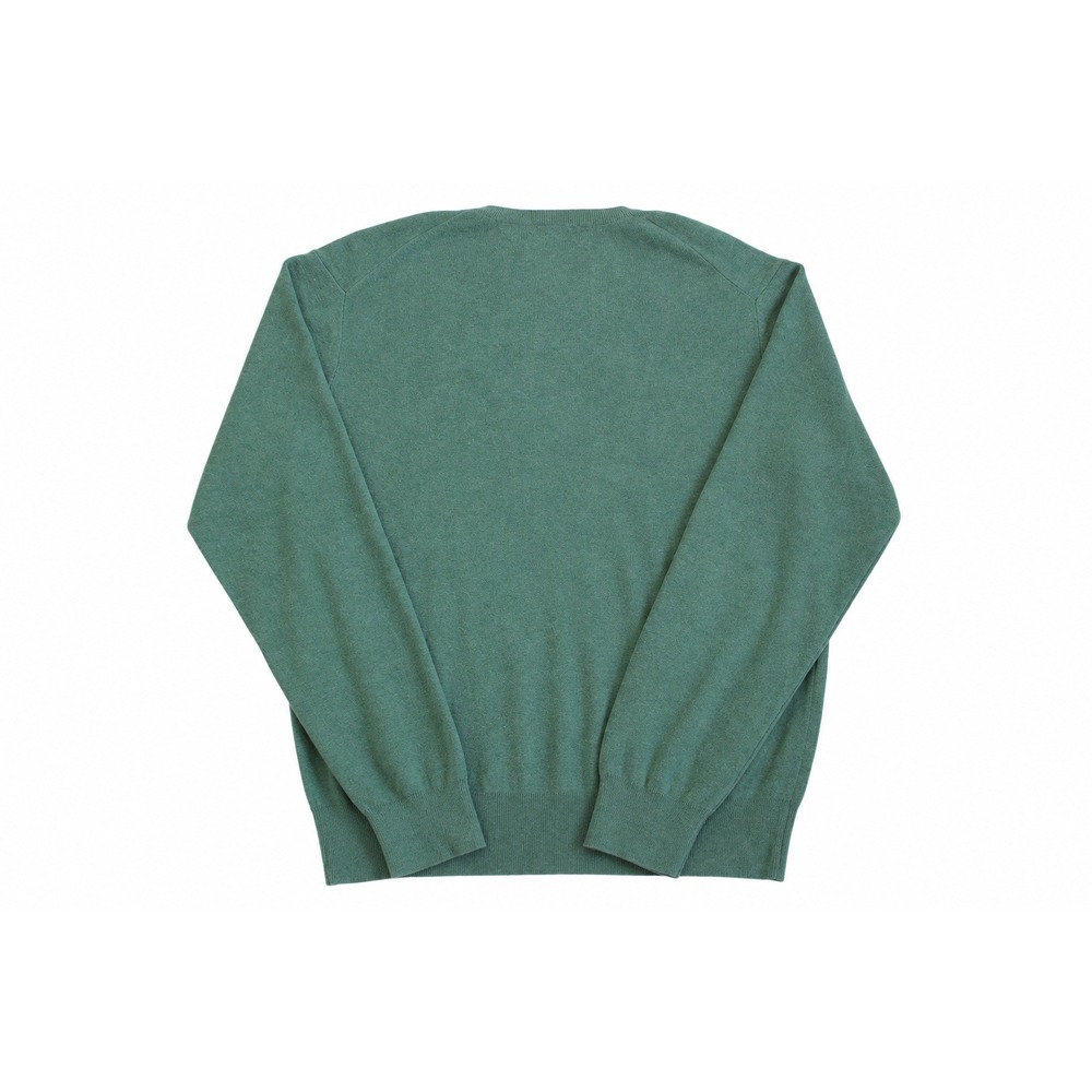 Polo Ralph Lauren Sweater Mens Large Green Pima Cotton V Neck Pony Logo - Picture 2 of 2